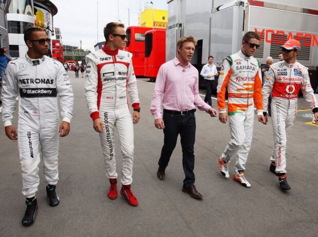 Titel-Bild zur News: Lewis Hamilton, Paul di Resta, Jenson Button
