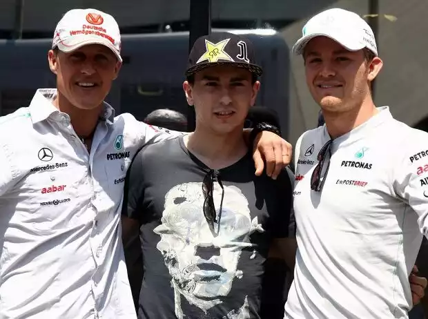 Michael Schumacher, Jorge Lorenzo, Nico Rosberg Titel-Bild zur News: Michael Schumacher, Jorge Lorenzo, Nico Rosberg