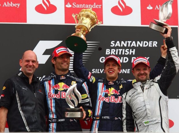 Mark Webber, Rubens Barrichello, Sebastian Vettel, Adrian Newey Mark Webber, Rubens Barrichello, Sebastian Vettel, Adrian Newey