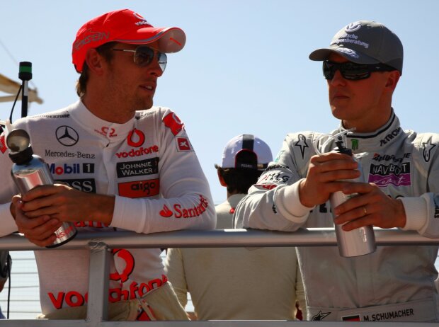 Titel-Bild zur News: Jenson Button, Michael Schumacher