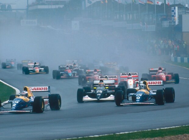 Titel-Bild zur News: Alain Prost, Karl Wendlinger, Michael Schumacher, Michael Andretti