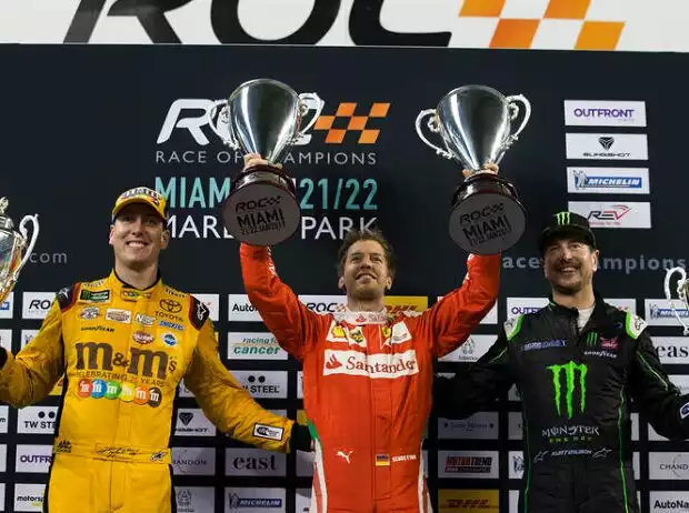 Sebastian Vettel, Kurt Bush, Kyle Bush Titel-Bild zur News: Sebastian Vettel, Kurt Bush, Kyle Bush