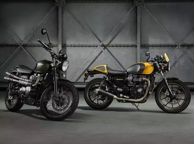 Triumph Street Scrambler (l.) und Street Cup 2017 Titel-Bild zur News: Triumph Street Scrambler (l.) und Street Cup 2017