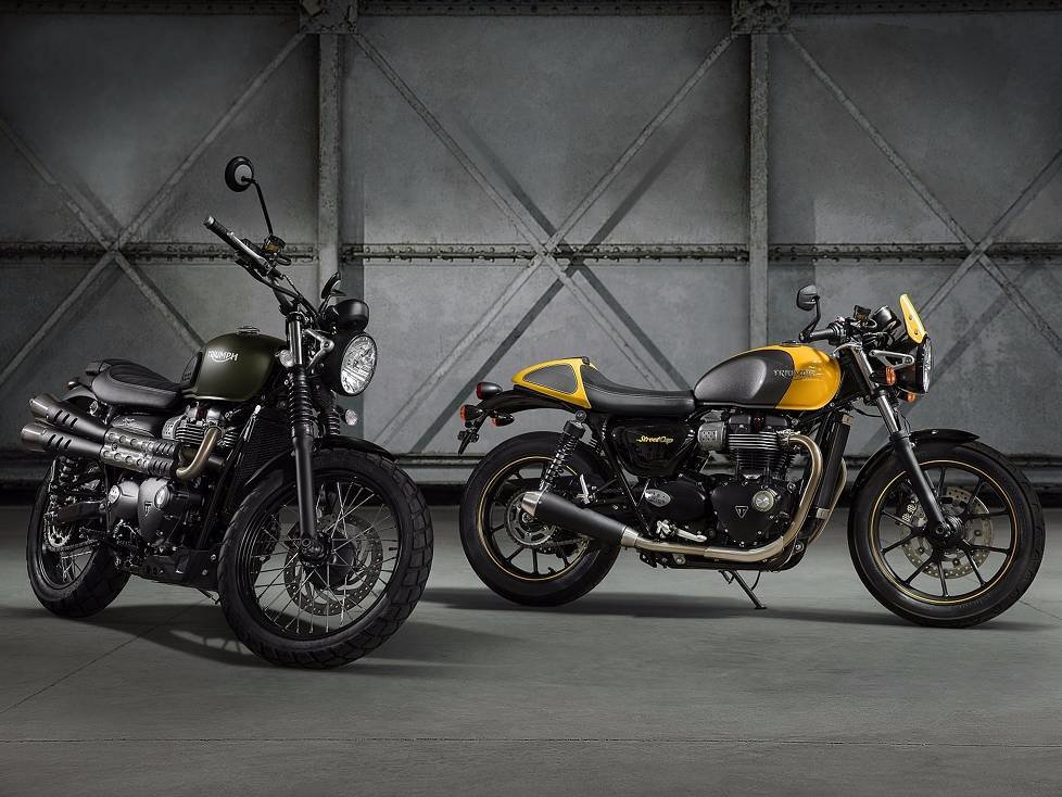 Triumph Street Scrambler (l.) und Street Cup 2017