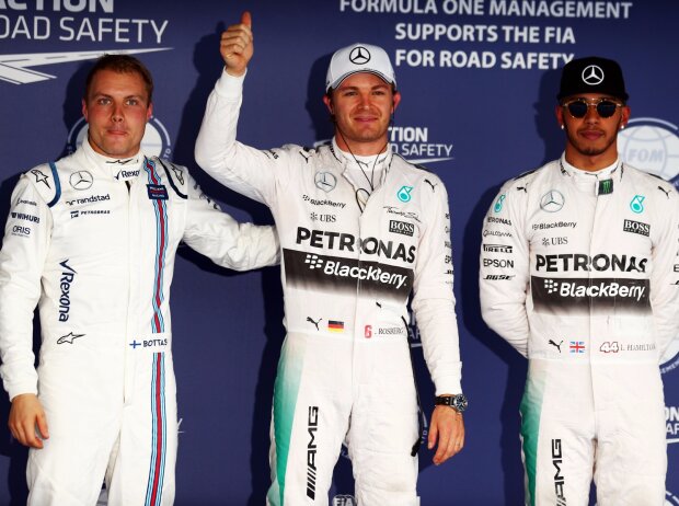 Titel-Bild zur News: Valtteri Bottas, Nico Rosberg, Lewis Hamilton