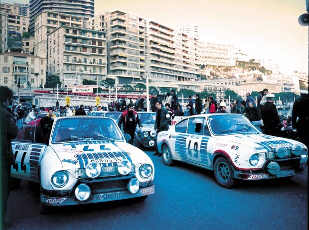 Titel-Bild zur News: Rallye Monte Carlo 1977: Das Skoda-Werksteam belegte mit dem 130 RS den 1. und 2. Platz in der Klasse bis 1.300 Kubikzentimeter
