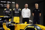 Nico Hülkenberg, Jolyon Palmer, Cyril Abiteboul und Sergei Sirotkin 