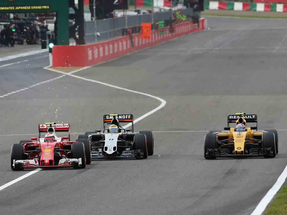 Sergio Perez, Jolyon Palmer, Kimi Räikkönen
