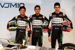 Sergio Perez (Force India), Alfonso Celis (Force India) und Esteban Ocon (Force India) 