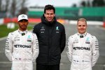 Lewis Hamilton (Mercedes), Toto Wolff und Valtteri Bottas (Mercedes) 