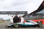 Lewis Hamilton (Mercedes), Toto Wolff und Valtteri Bottas (Mercedes) 