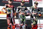 Chaz Davies, Jonathan Rea und Tom Sykes 