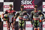 Chaz Davies, Jonathan Rea und Tom Sykes 