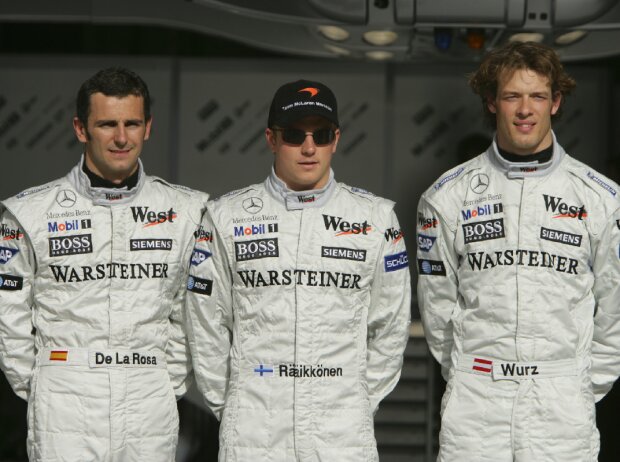 Kimi Räikkönen, Alexander Wurz, Pedro de la Rosa