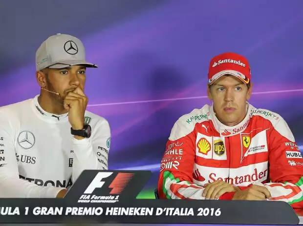 Titel-Bild zur News: Lewis Hamilton, Sebastian Vettel