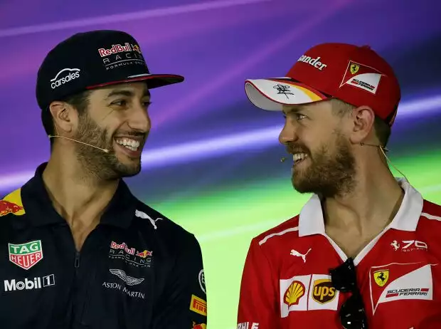 Titel-Bild zur News: Daniel Ricciardo, Sebastian Vettel