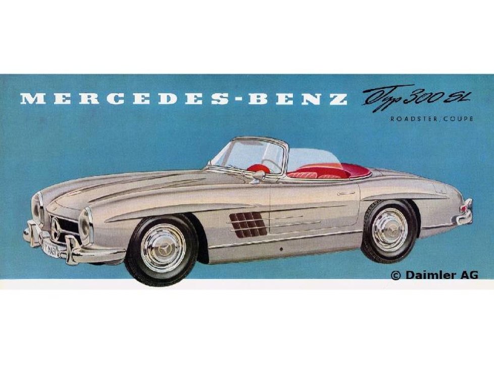 Mercedes-Benz 300 SL Roadster (Zeichnung aus dem Prospektblatt von 1957)