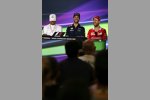 Lewis Hamilton (Mercedes), Daniel Ricciardo (Red Bull) und Sebastian Vettel (Ferrari) 