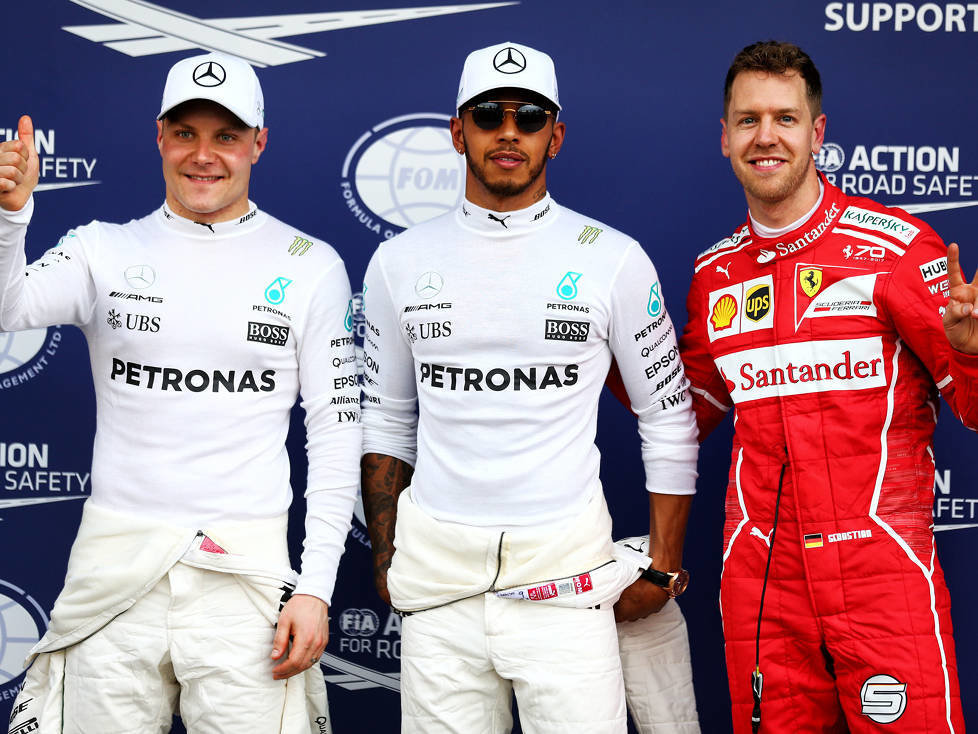 Valtteri Bottas, Lewis Hamilton, Sebastian Vettel