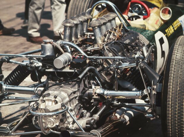 Titel-Bild zur News: Großbritannien Grand Prix 1967: der Ford-Cosworth DFV im Heck des Lotus 49 von Jim Clark