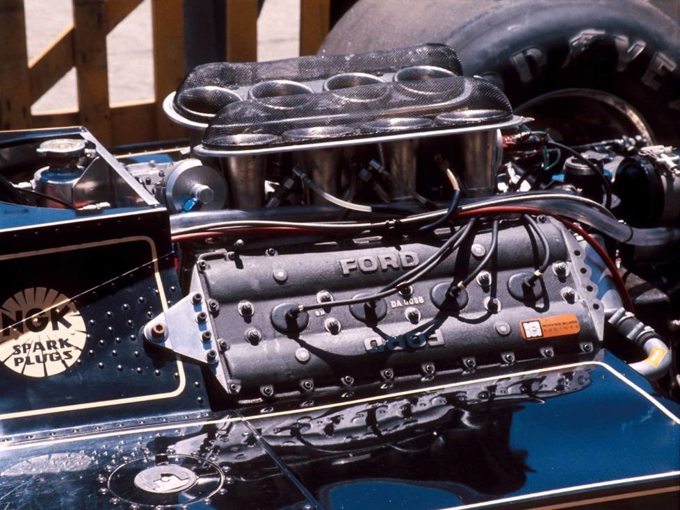 Argentinien Grand Prix 1977: der Ford-Cosworth DFV im Heck eines Lotus 78