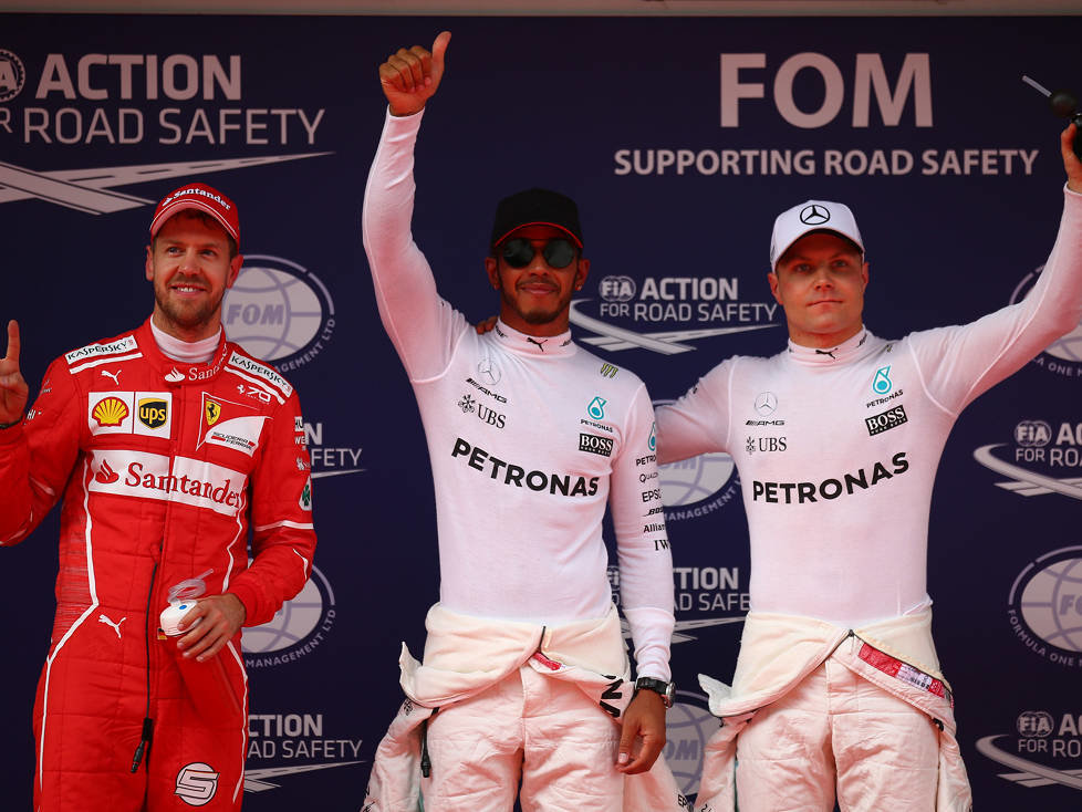 Lewis Hamilton, Sebastian Vettel, Valtteri Bottas