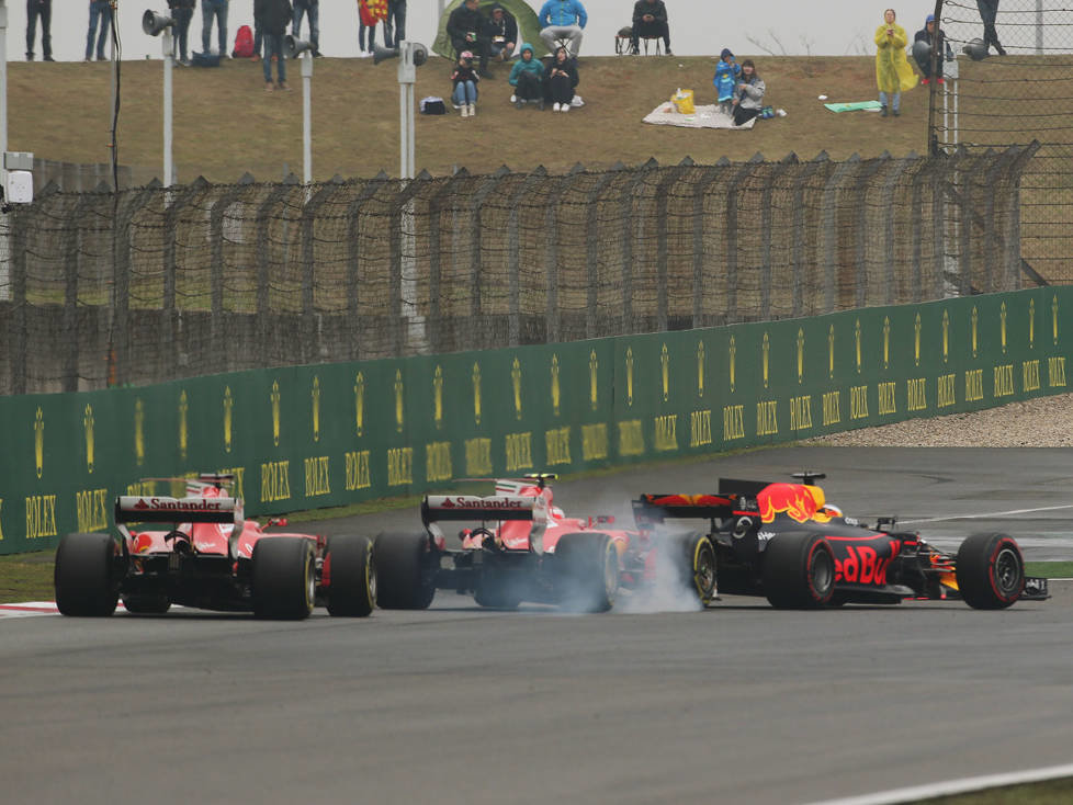 Daniel Ricciardo, Kimi Räikkönen, Sebastian Vettel