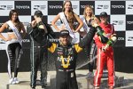 Josef Newgarden (Penske), James Hinchcliffe (Schmidt) und Sebastien Bourdais (Coyne) 