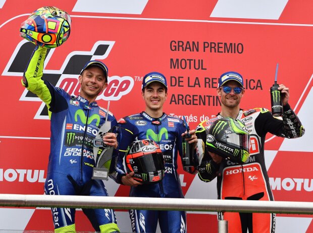 Cal Crutchlow, Maverick Vinales, Valentino Rossi Cal Crutchlow, Maverick Vinales, Valentino Rossi