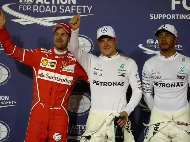 Valtteri Bottas, Lewis Hamilton, Sebastian Vettel Titel-Bild zur News: Valtteri Bottas, Lewis Hamilton, Sebastian Vettel