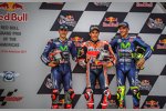 Maverick Vinales, Marc Marquez und Valentino Rossi 