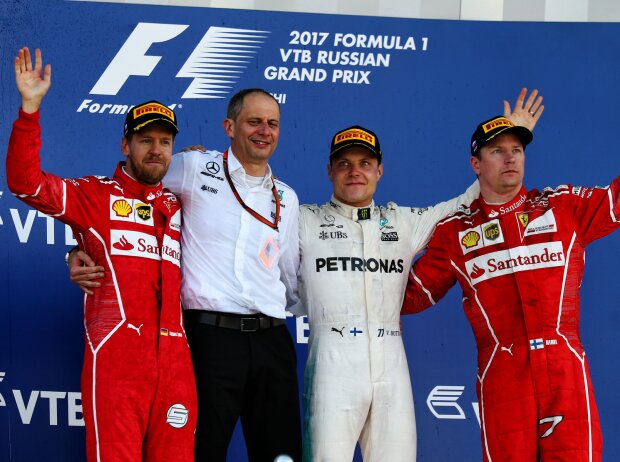 Titel-Bild zur News: Sebastian Vettel, Valtteri Bottas, Kimi Räikkönen