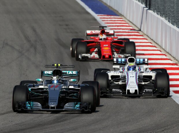 Titel-Bild zur News: Valtteri Bottas, Felipe Massa, Sebastian Vettel