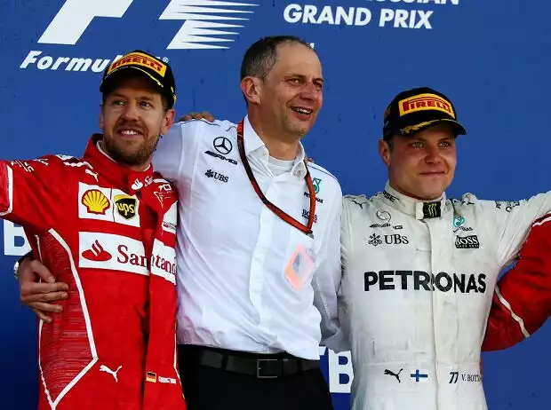Titel-Bild zur News: Sebastian Vettel, Valtteri Bottas