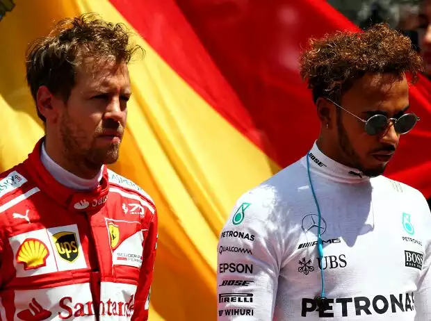 Titel-Bild zur News: Sebastian Vettel, Lewis Hamilton