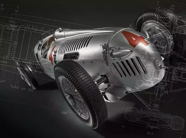 Auto Union Typ C in einem digitalen Gemälde, basierend auf einem Foto von Ben Wiesenthal, der technischen Zeichnung von Janos Rakoszi und dem Grafiker Guido Herrmann Titel-Bild zur News: Auto Union Typ C in einem digitalen Gemälde, basierend auf einem Foto von Ben Wiesenthal, der technischen Zeichnung von Janos Rakoszi und dem Grafiker Guido Herrmann