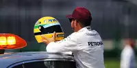 Bild zum Inhalt: Hamiltons emotionalste Pole: Ein Senna-Helm als Geschenk