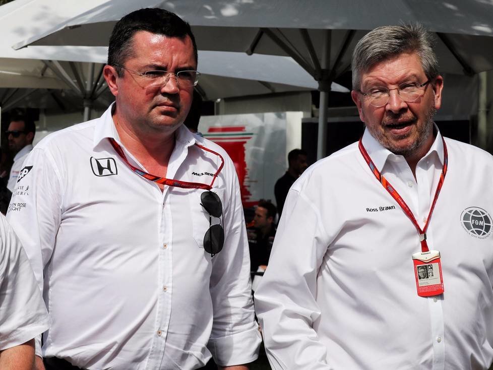 Zak Brown, Eric Boullier, Ross Brawn