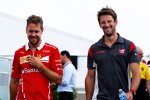 Sebastian Vettel (Ferrari) und Romain Grosjean (Haas) 