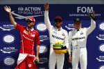 Lewis Hamilton (Mercedes), Sebastian Vettel (Ferrari) und Valtteri Bottas (Mercedes) 