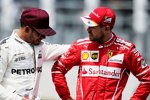 Lewis Hamilton (Mercedes) und Sebastian Vettel (Ferrari) 