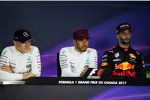 Valtteri Bottas (Mercedes), Lewis Hamilton (Mercedes) und Daniel Ricciardo (Red Bull) 