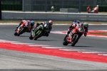 Chaz Davies vor Jonathan Rea und Marco Melandri 