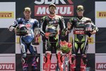 Alex Lowes, Tom Sykes und Jonathan Rea 