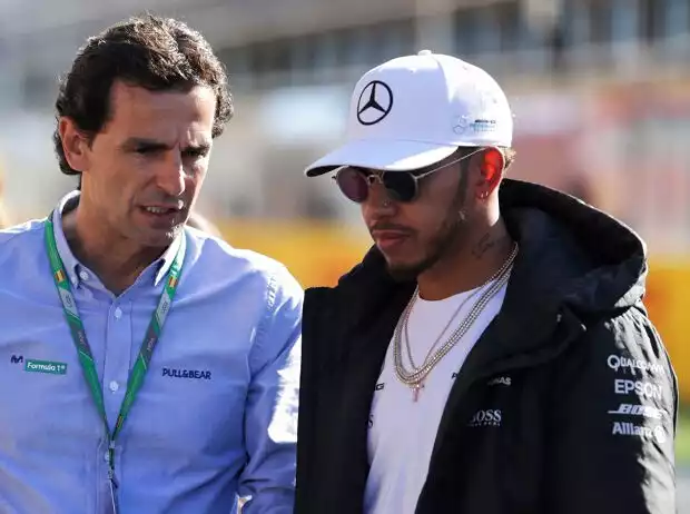 Titel-Bild zur News: Pedro de la Rosa, Lewis Hamilton