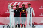 Valtteri Bottas (Mercedes), Daniel Ricciardo (Red Bull) und Lance Stroll (Williams) 