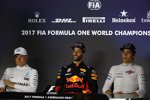 Valtteri Bottas (Mercedes), Daniel Ricciardo (Red Bull) und Lance Stroll (Williams) 