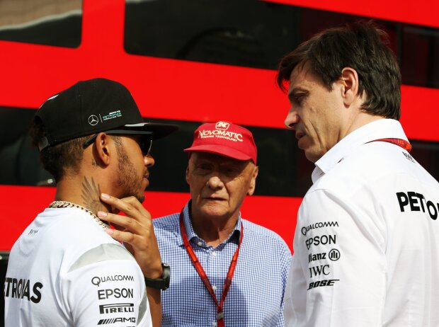 Lewis Hamilton, Niki Lauda, Toto Wolff Lewis Hamilton, Niki Lauda, Toto Wolff