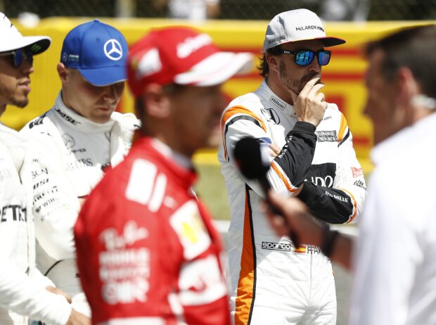 Titel-Bild zur News: Lewis Hamilton, Valtteri Bottas, Sebastian Vettel, Fernando Alonso
