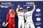 Valtteri Bottas (Mercedes), Sebastian Vettel (Ferrari) und Lewis Hamilton (Mercedes) 